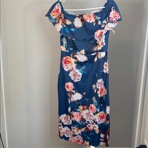 Blue floral dress